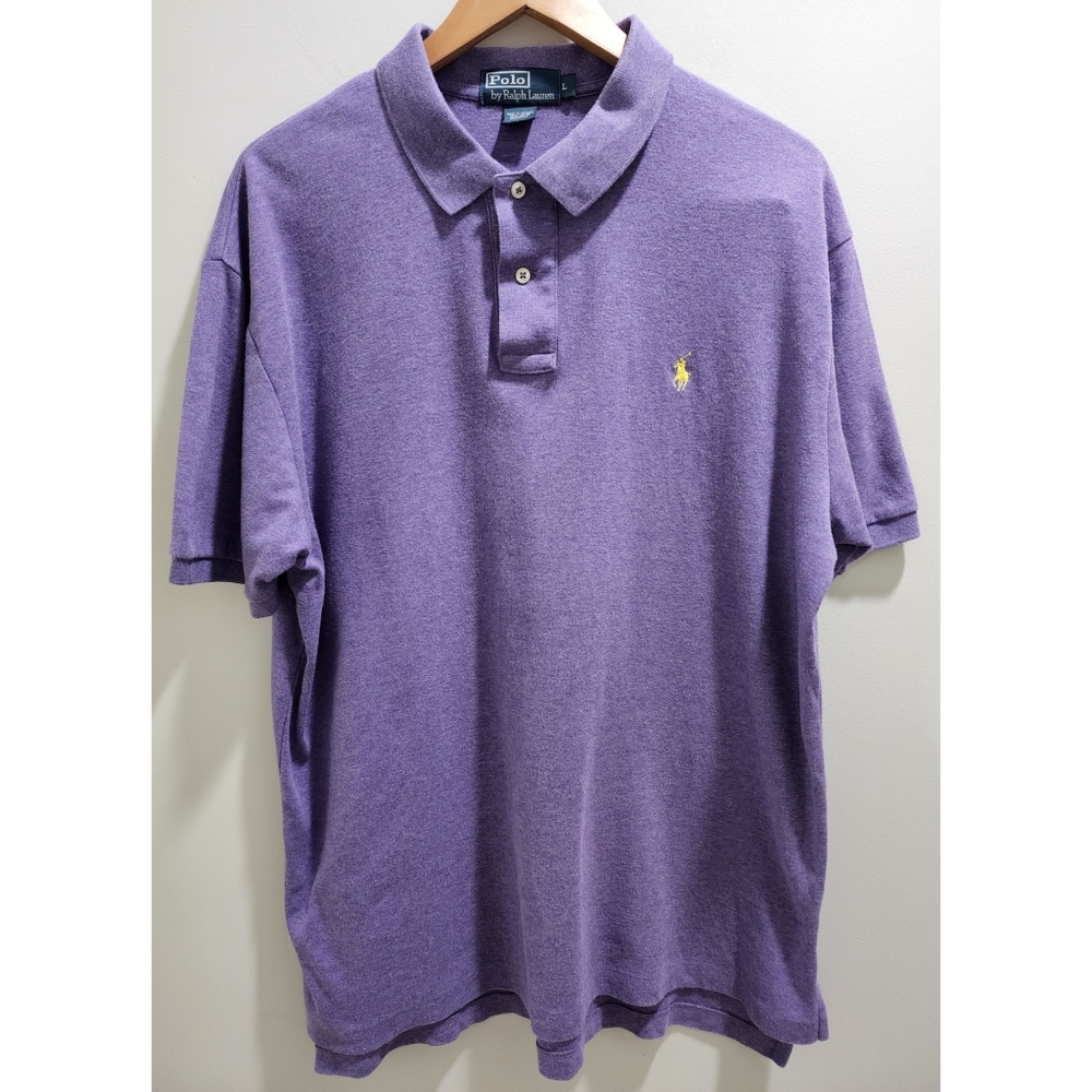 Purple Polo Shirt, Size Large, Yellow Polo Logo, Polo by Ralph Lauren